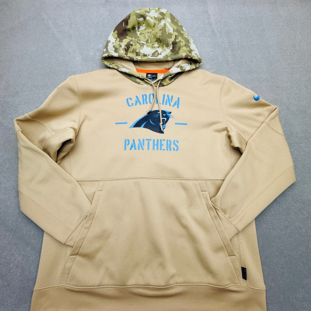 Nike Carolina Panthers Salute to Service Hoodie Mens XL Tan Camo AT6724-297 NFL